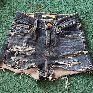 High Rise Skinny Denim Shorts